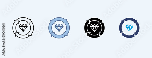 Obraz na płótnie Value Loop Multiple Icon Set Illustration Vector