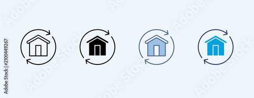 Obraz na płótnie Renewal Multiple Icon Set Illustration Vector