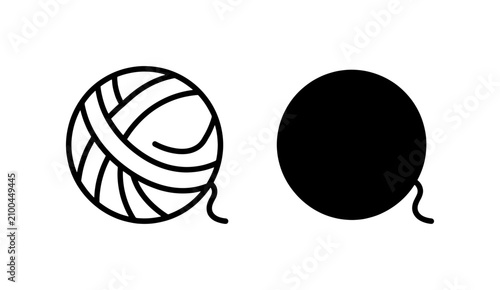 Cuadro en lienzo Yarn Ball Icons, Knitting Craft Symbols, Sewing Thread Spool Vector Graphics, Cr