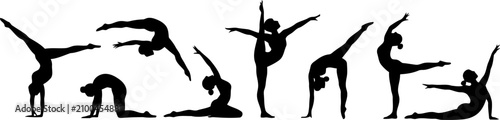 Photos Collection of various yoga poses and stretches for flexibility and balance