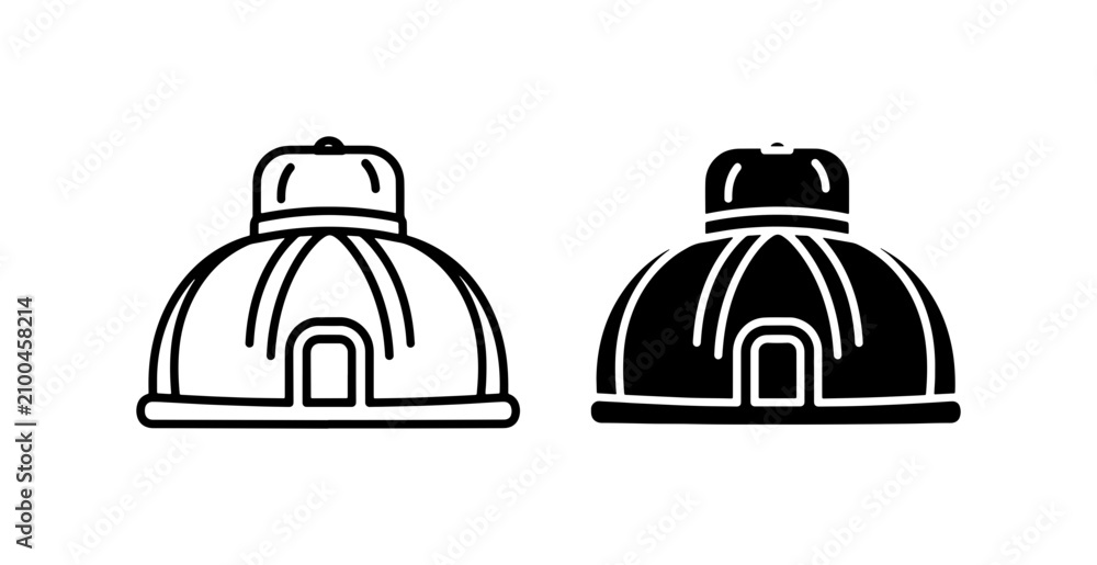 Fototapeta premium Inkwell Icon Set, Vintage Writing Tool Vector Graphics, Black and White Calligraphy Supplies