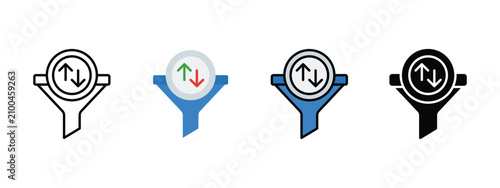 Data Sorting Icon for Business Analytics and Information Management