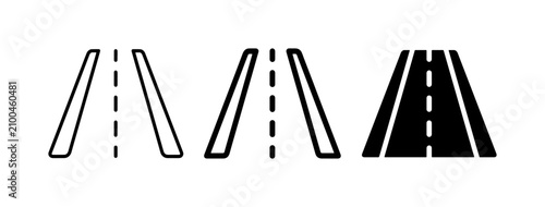 Road Icons Set: Highway, Street, Pathway Symbols for Navigation and Travel Graphics