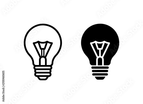 Light Bulb Icons, Idea Symbol Vector Graphics, Innovation Concept, Brightness Illustration, Creative Solution