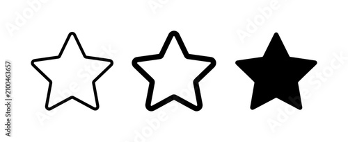 Three Star Icons, Rating System, Feedback Element, Achievement Symbol, Success Indicator, Quality Mark, Vector Graphic