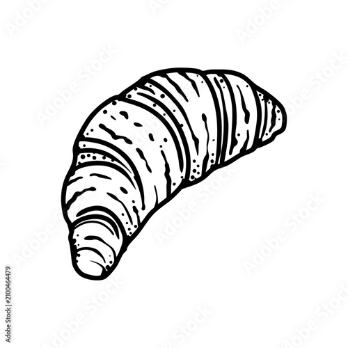 hand drawn croissant illustration