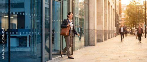 Professional leaving the office at the end of the day