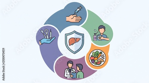 Hepatitis Prevention Healthcare Infographic Illustration