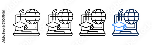 Bild auf Leinwand Distance Education Icon Different Style Outline Collection Set