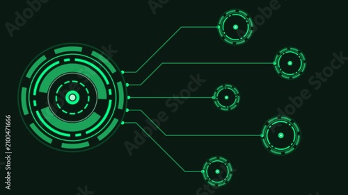 Glowing Neon Hardware Motherboard Tech Data Flow Loop
