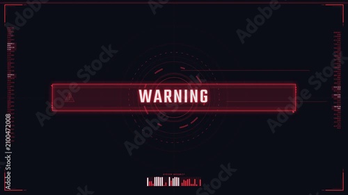 Red Emergency Alert Danger Warning Sci-Fi Screen UI