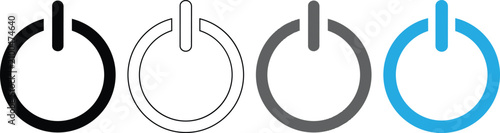 Obraz na płótnie Power button vector illustration showing system standby and shutdown icons in various graphic styles