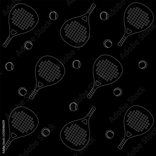 Padel rackets and balls repeating pattern