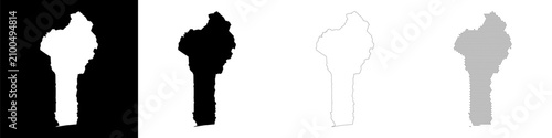 Foto benin map illustration white background silhouette vector outline country travel