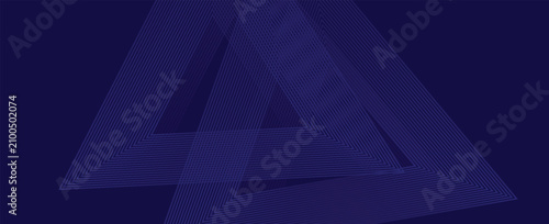 Photos Abstract background blue multiple overlapping concentric triangle geometric patterns on a blue surface, creating a modern and sleek tunnel effect