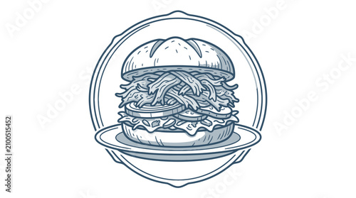 Fotografía Delicious burger on a plate.