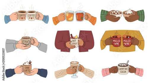 Group of diverse people holding beer mugs and glasses celebrating together in a social gathering