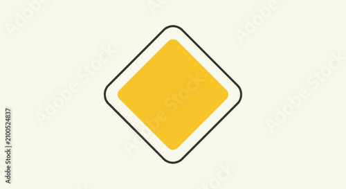 Tableau sur toile Yellow Diamond Road Sign Shape Symbol.