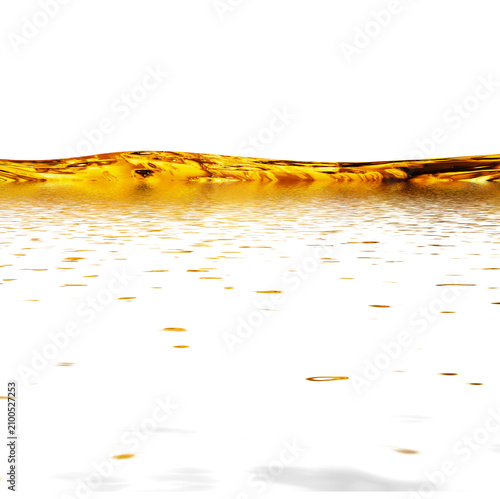Petrol background. Wave from golden liquid