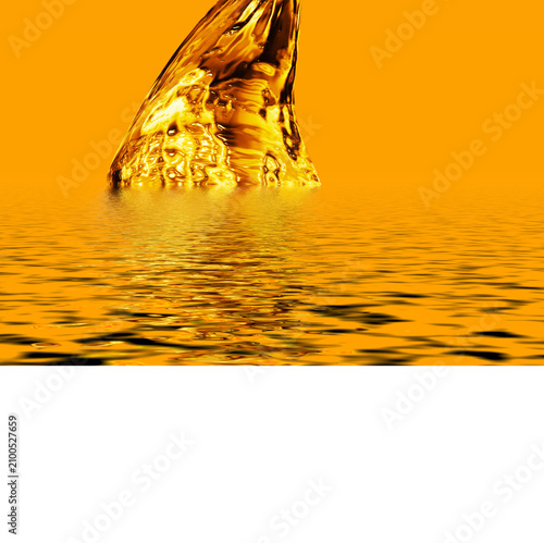 Petrol background. Wave from golden liquid