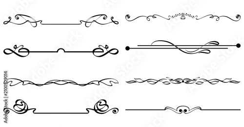 Elegant Minimal Decorative Divider Lines and Vintage Ornamental Separator Borders Vector Collection	