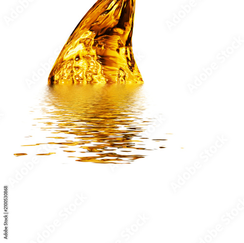 Petrol background. Wave from golden liquid