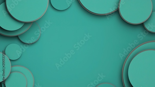 Teal background featuring abstract circles perfect for modern design and creative projects