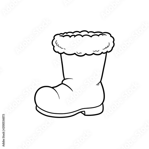 Winter Boot With Fluffy Lining Detailed Drawing for Fashion Sketches and Design Reference