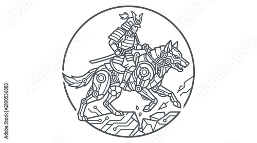 Medieval knight on horseback in armor.