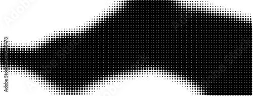 Halftone design pattern with black dots on white background with varying sizes white pattern composed