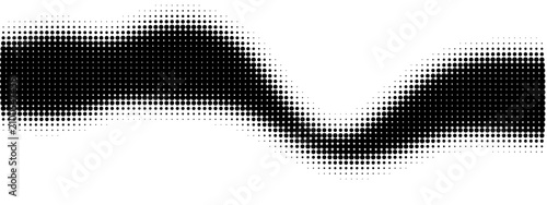 Halftone design with black dots on white background with varying sizes white design composed with monochrome