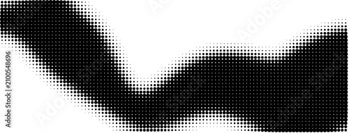 Halftone design with black dots on white background with varying sizes white design composed with monochrome