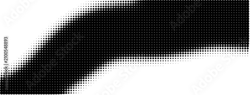 Halftone design with black dots on white background with varying sizes white design composed with monochrome