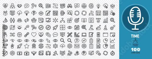 Business and technology line icon set for website.