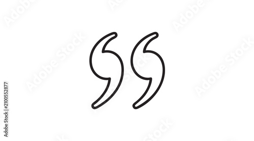 Opening quotation marks icon for design and typography. Start dialogue symbol in vector format for editorial use.