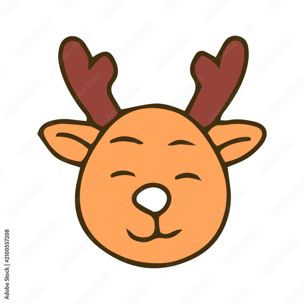 Obraz premium Hand drawn Christmas icons in colorful cartoon style.