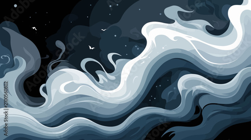 Spooky fog layer with smooth smoke movement clean vector illustration