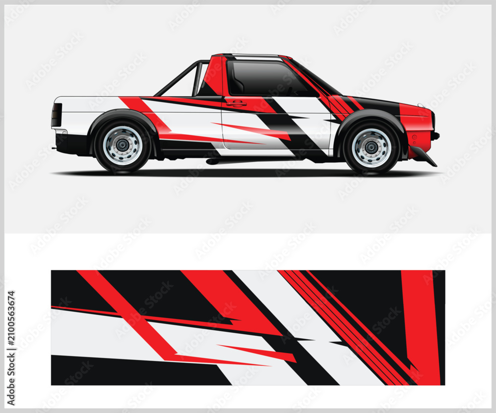 Fototapeta premium Dynamic Racing Truck Wrap Design