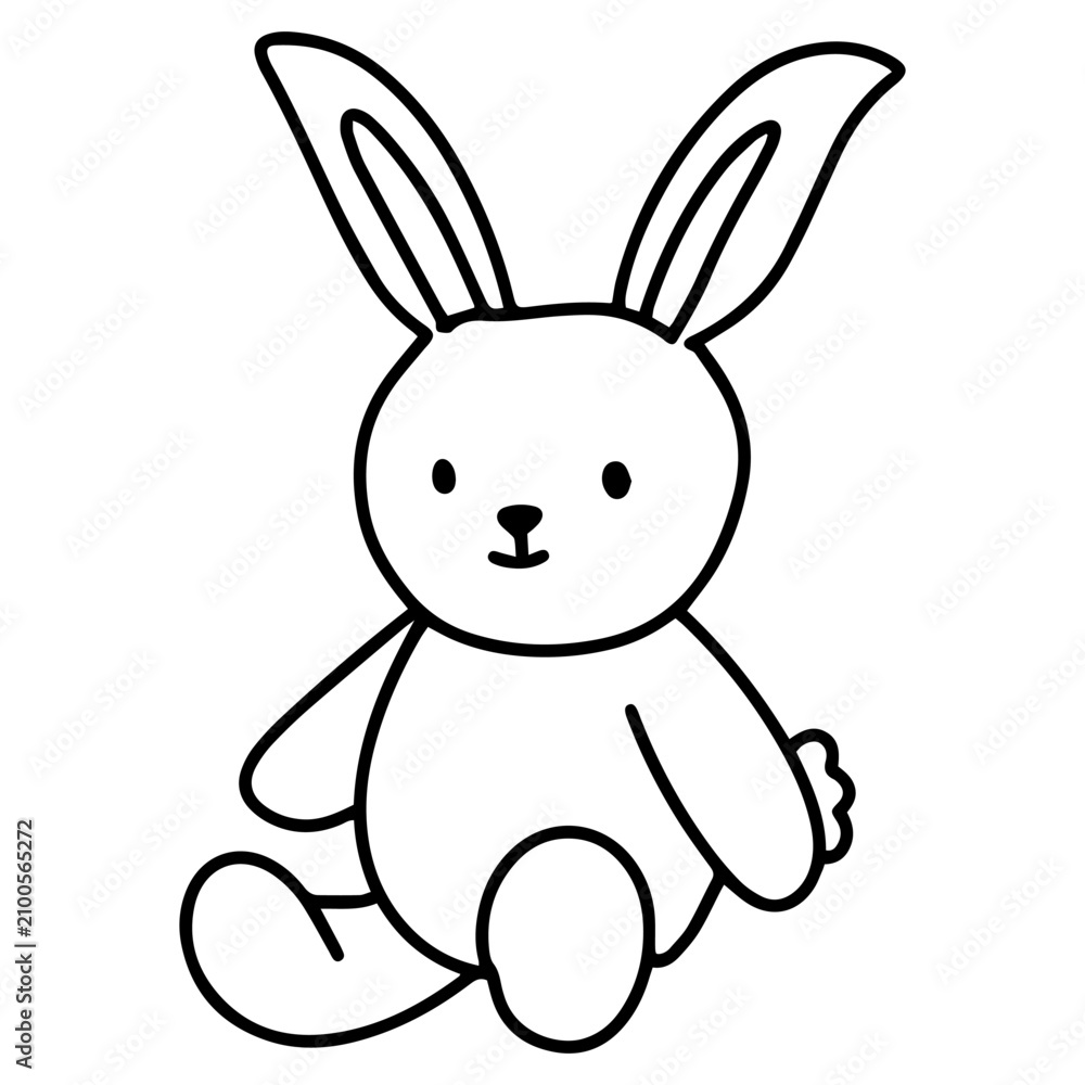 Fototapeta premium Cute duck and rabbit toy element illustration design. baby toy doodles