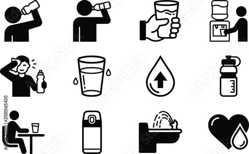 People drinking water from bottles