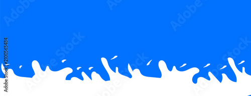 White milk splash or liquid wave as a bottom border, footer for webpage