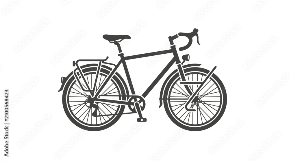 Fototapeta premium Black bicycle with metal frame.
