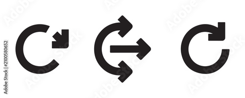 Bild auf Leinwand Arrows set circular refresh reload repeat back next direction movement symbols