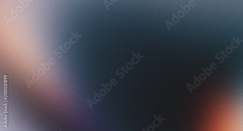 Schilderij op canvas Abstract image showcasing a muted and grainy gradient background with soft transitions between dark blue, subtle purples, and faint warm orange highlights, creating a calm mood
