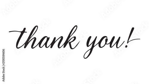 Quadro su tela Elegant Handwritten Thank You Message Text Design With Transparent Background Fo