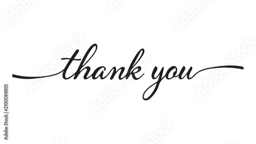 Foto Elegant handwritten thank you message with cursive script on transparent backgro