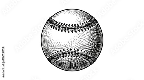 Fotografie Black and white baseball closeup.