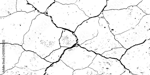 Quadro su tela Grunge Cracked Dry Earth Texture Background Showing Arid Soil and Drought Damage ideal for backgrounds, environmental concepts, and design overlays white background