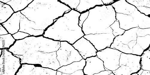 Foto Grunge Cracked Dry Earth Texture Background Showing Arid Soil and Drought Damage ideal for backgrounds, environmental concepts, and design overlays white background