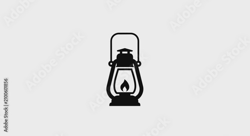 Bild auf Leinwand Vintage oil lantern lamp silhouette.